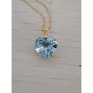 Vintage 14k Gold Clyde Duneier Heart Topaz Necklace